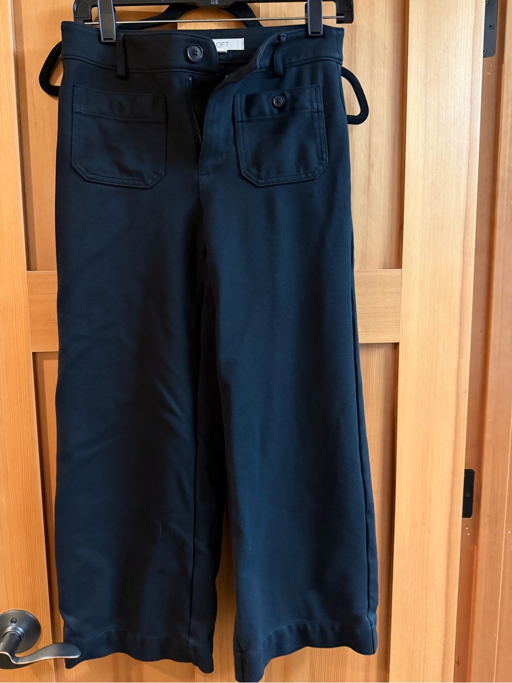 LOFT Black Wide-Leg Pants petite
